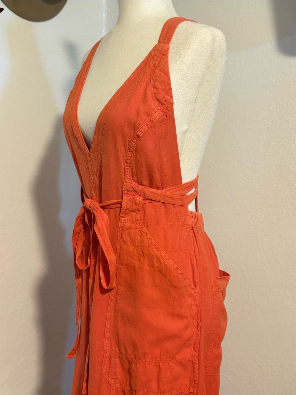 NWT Free People Wide Leg Jumpsuit Linen Cotton Medium - Picture 12 of 16